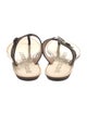 Burberry Haymarket Animalier Check Leather Trim Embellishment Flip Flops