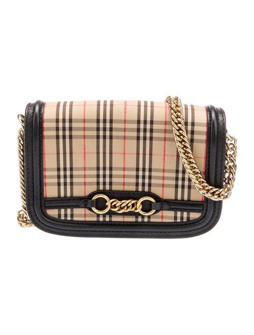 Burberry Horseferry Check Link Flap Bag 1983 Knight Check Canvas