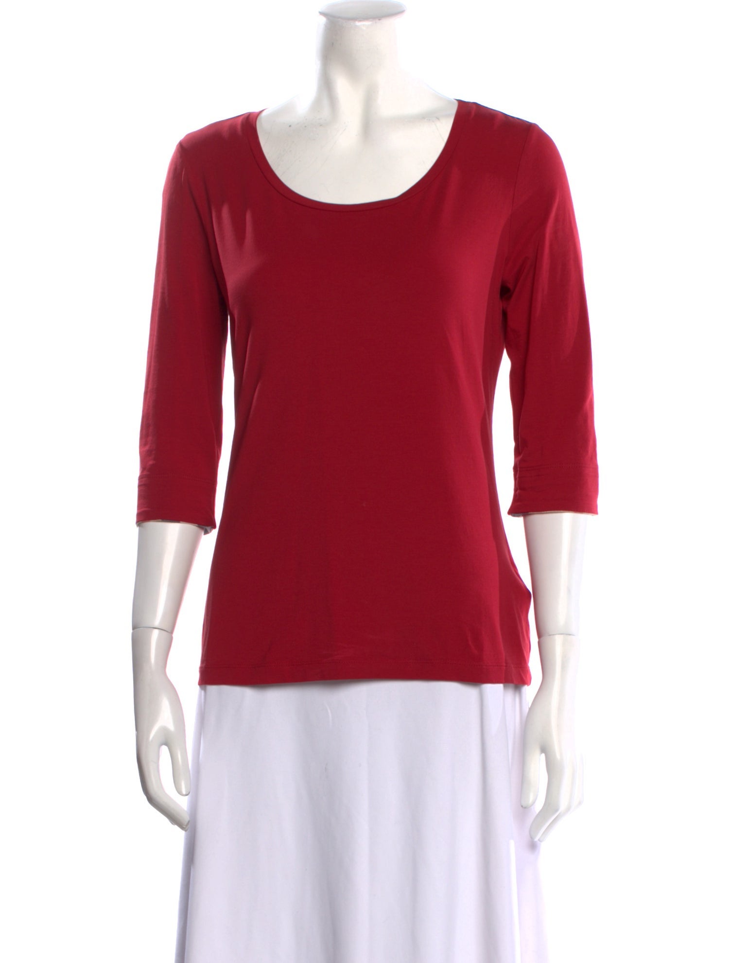 Burberry Scoop Neck Three-Quarter Sleeve T-Shirt