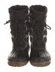 Burberry House Check Pattern Leather Trim Embellishment Lace-Up Boots