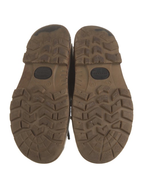 Burberry House Check Pattern Leather Trim Embellishment Lace-Up Boots