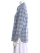 Burberry Plaid Print Long Sleeve Button-Up Top