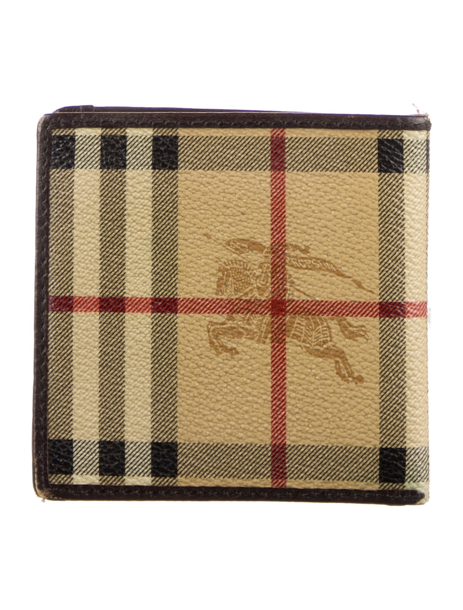 Burberry Haymarket Check Pattern Plaid Print Wallet