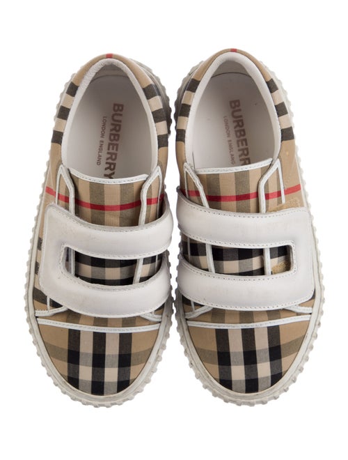 Burberry Boys Check Pattern Velcro Sneaker