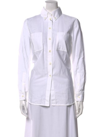 Burberry Long Sleeve Button-Up Top