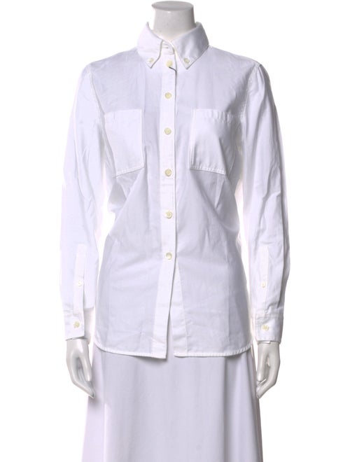 Burberry Long Sleeve Button-Up Top