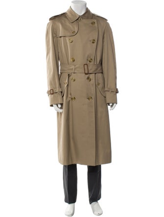 Burberry's House Check Pattern Wool Trench Coat