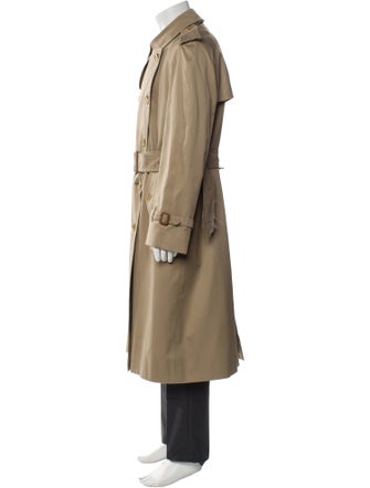 Burberry's House Check Pattern Wool Trench Coat