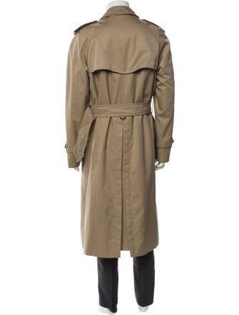 Burberry's House Check Pattern Wool Trench Coat