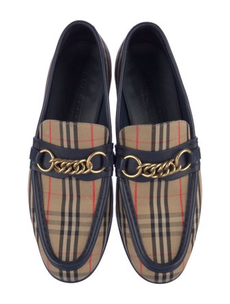 Burberry House Check Pattern Canvas Loafers