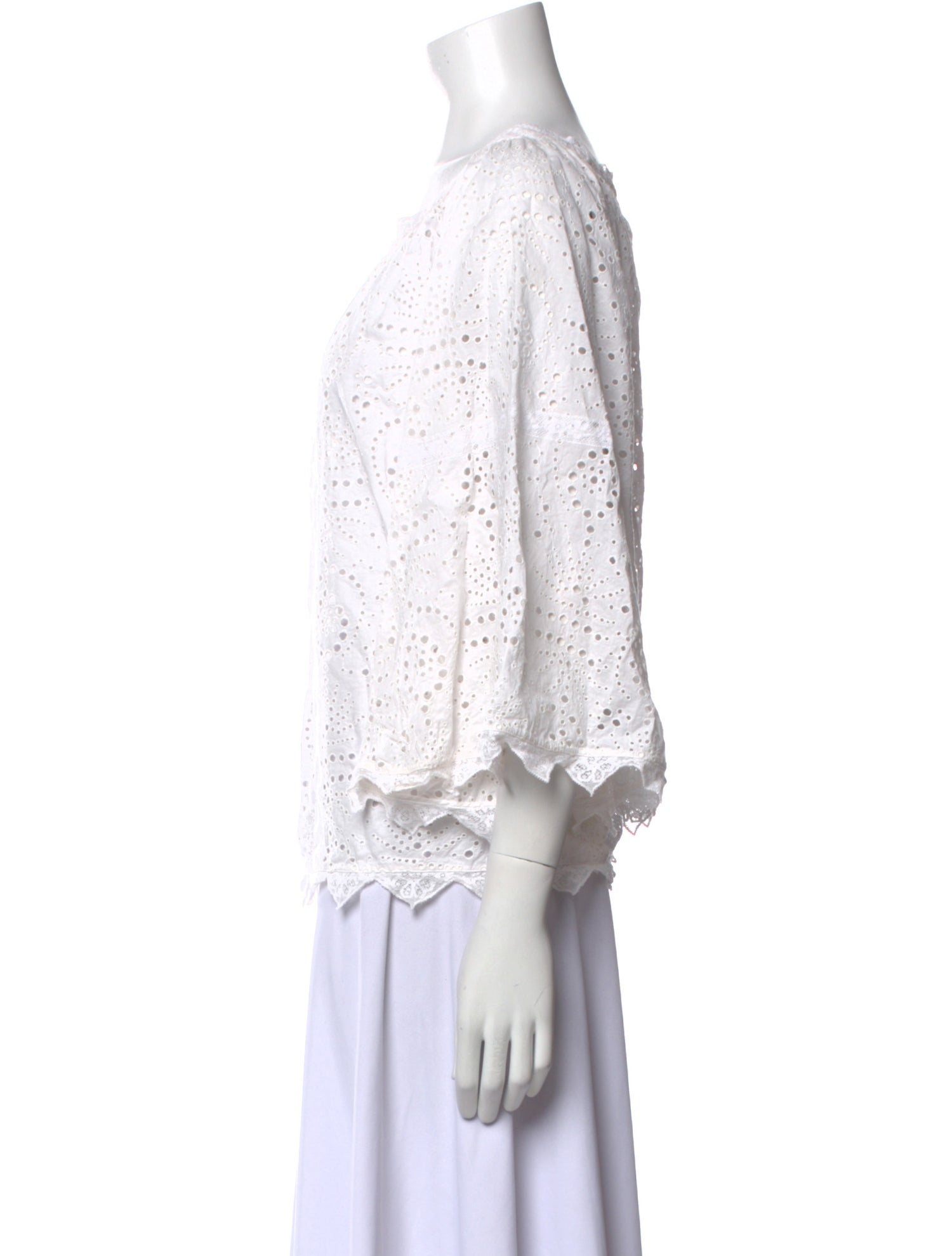 Burberry Bateau Neckline Three-Quarter Sleeve Blouse