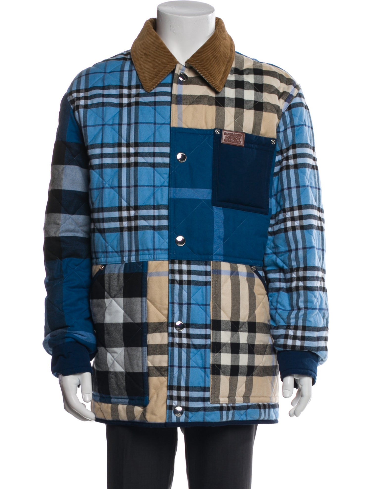 Burberry Plaid Print Utility Jacket