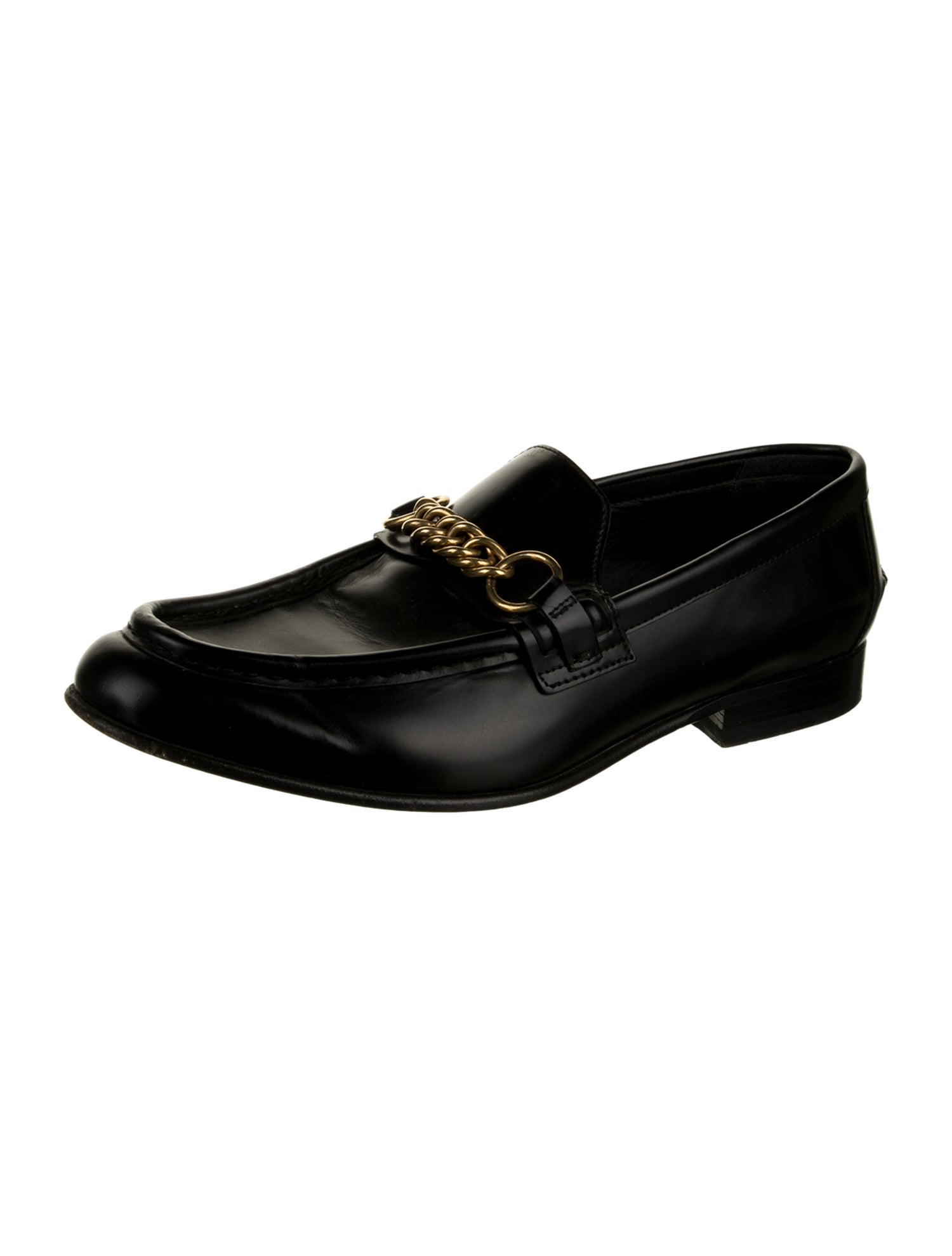 Burberry Leather Chain-Link Accents Loafers