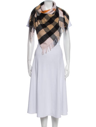 Burberry Cashmere Nova Check Pattern Shawl