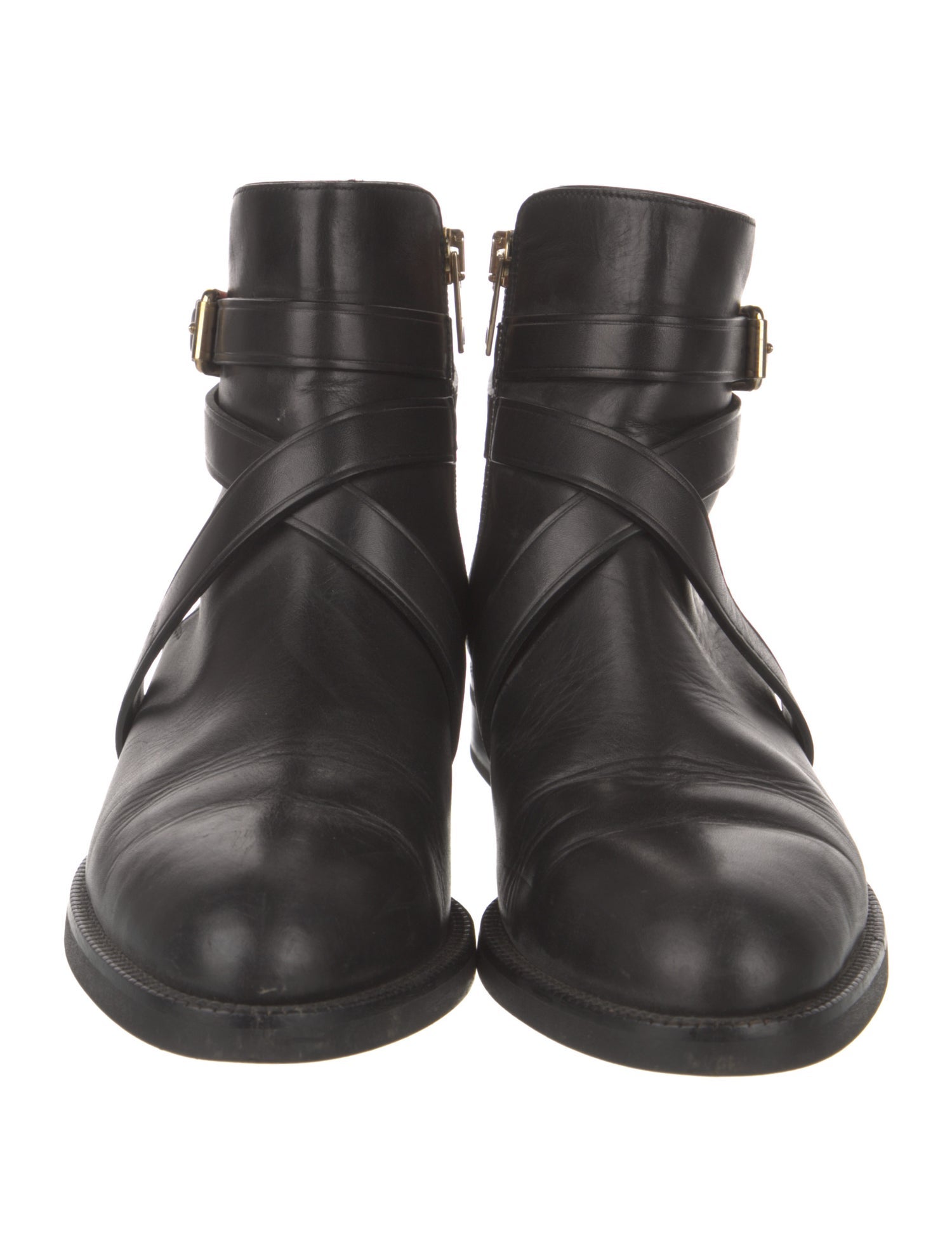 Burberry House Check Pattern Leather Boots