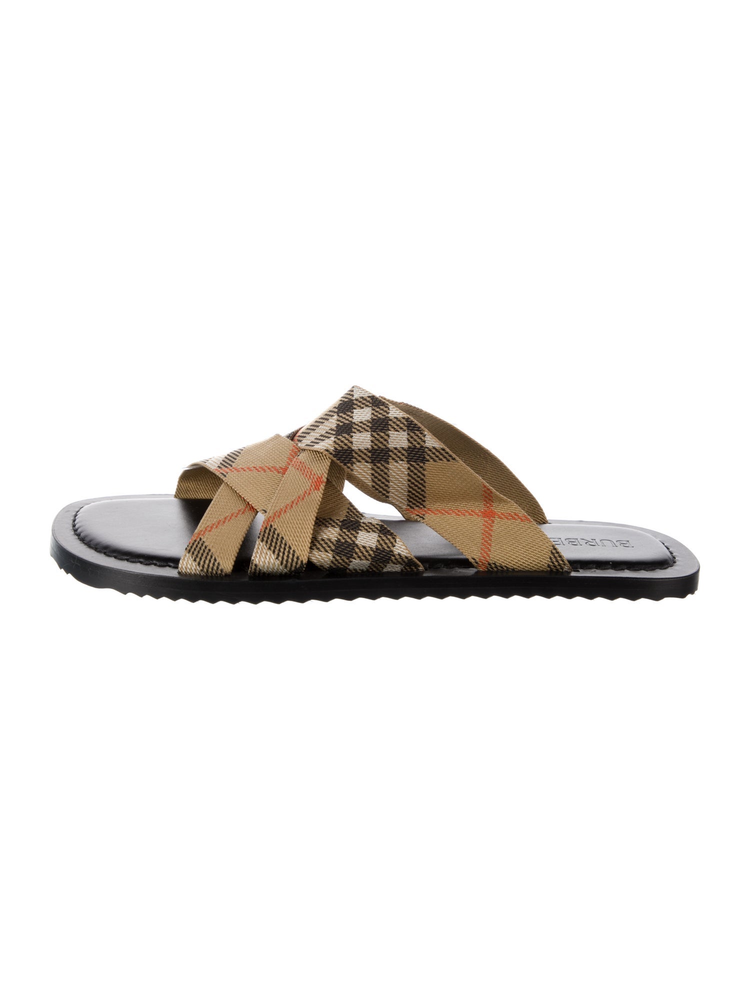 Burberry Plaid Print Slides