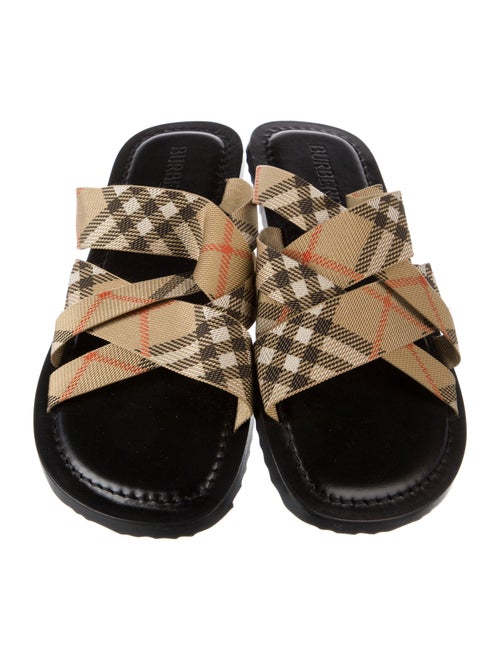 Burberry Plaid Print Slides