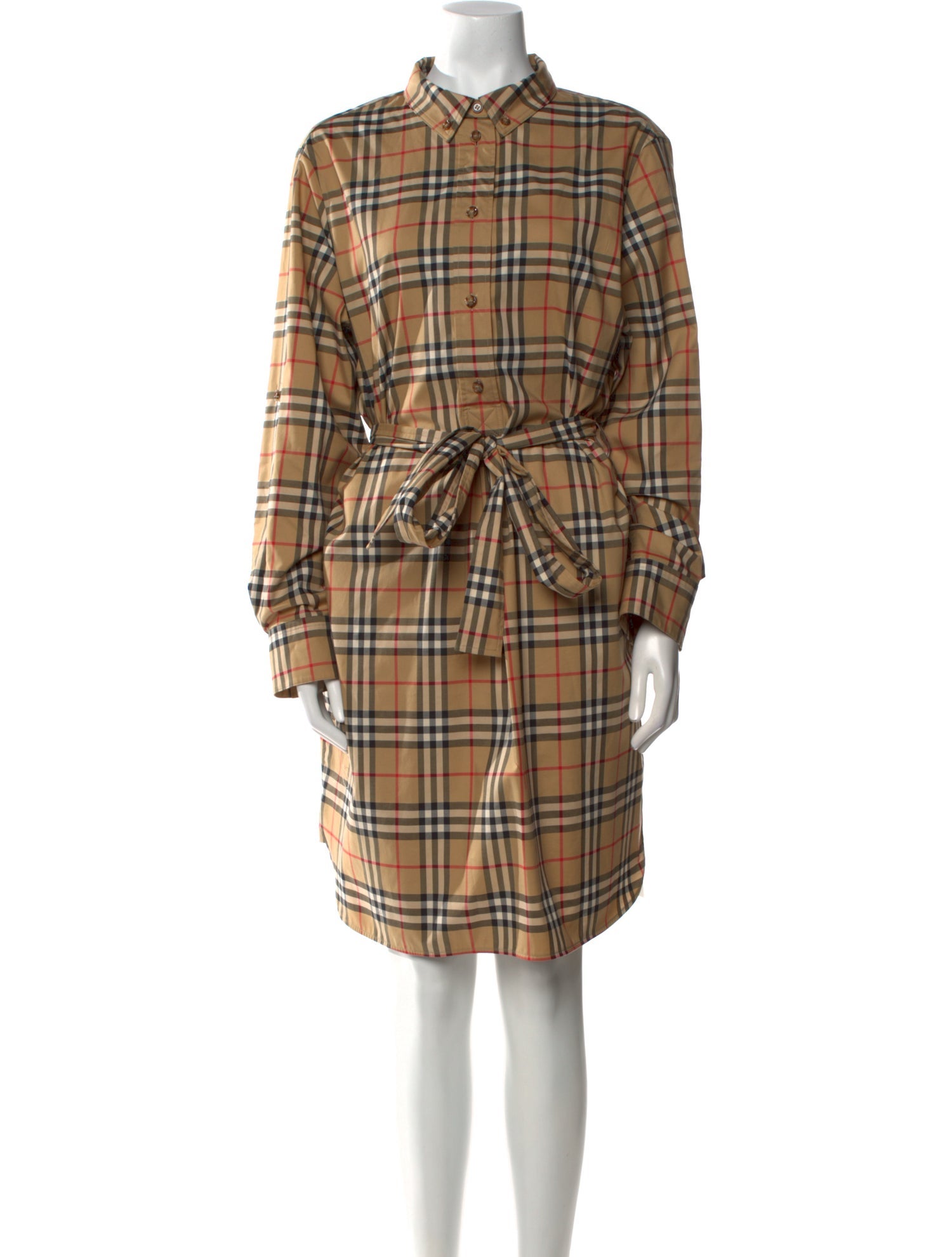 Burberry Plaid Print Knee-Length Dress