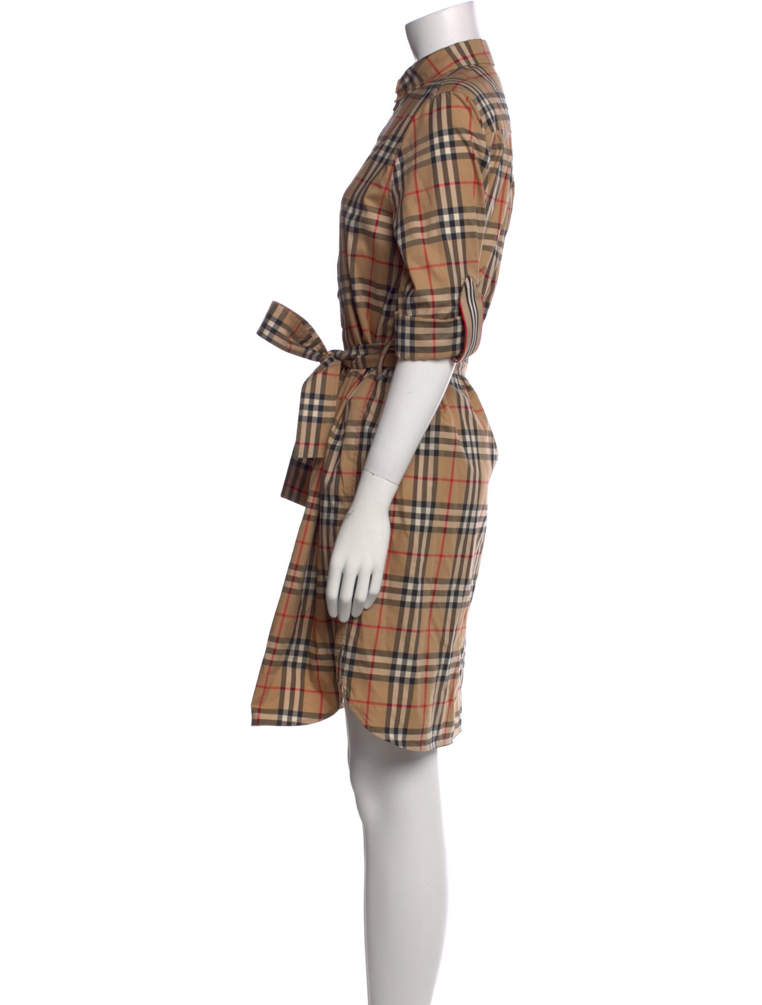 Burberry Plaid Print Knee-Length Dress