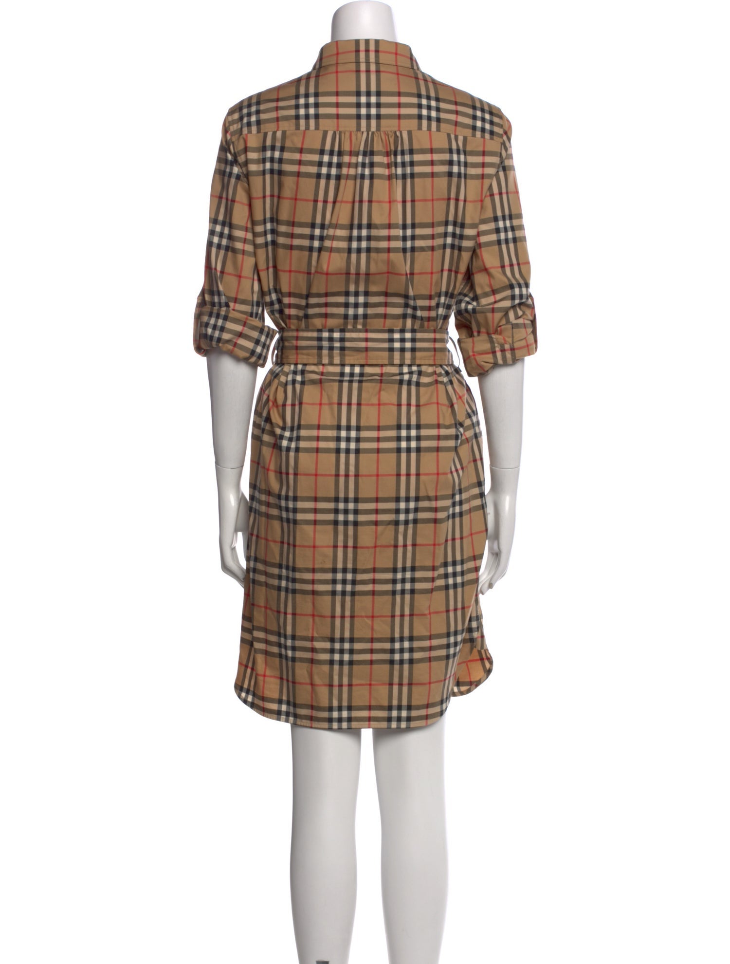 Burberry Plaid Print Knee-Length Dress