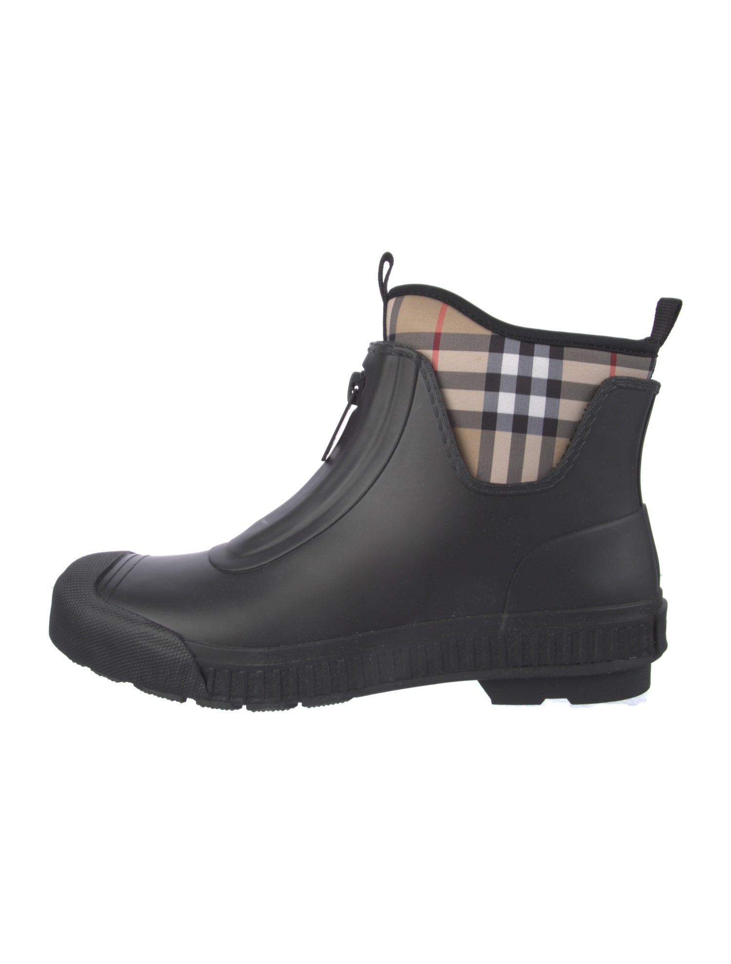 Burberry Rubber Plaid Print Rain Boots w/ Tags