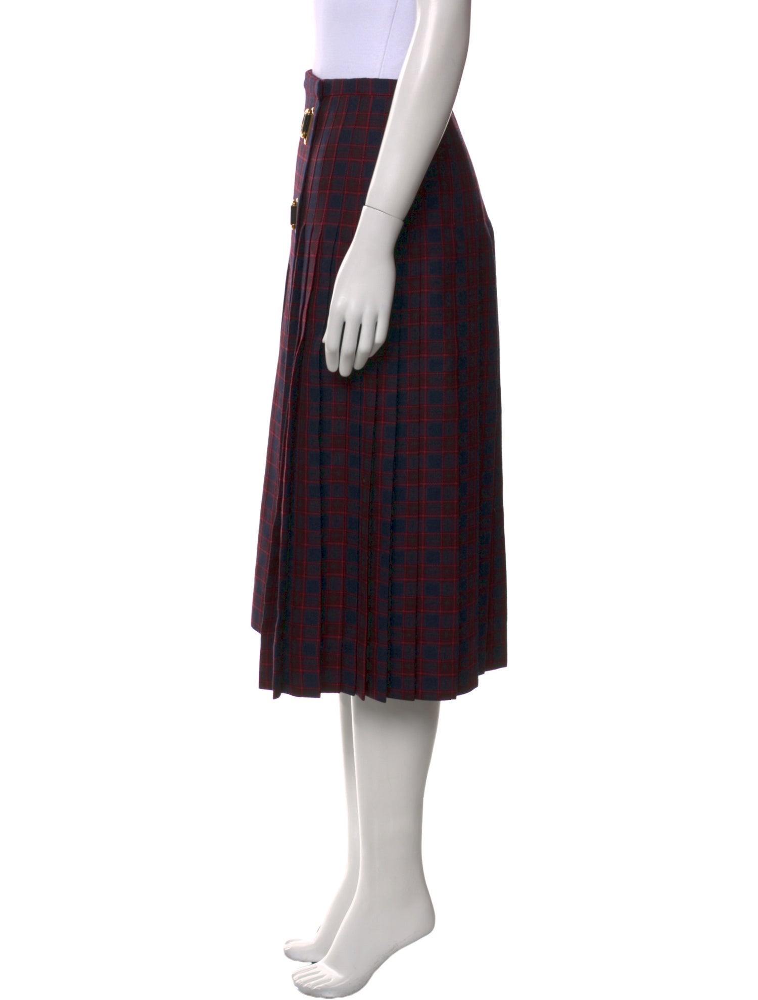 Burberry Wool Midi Length Skirt