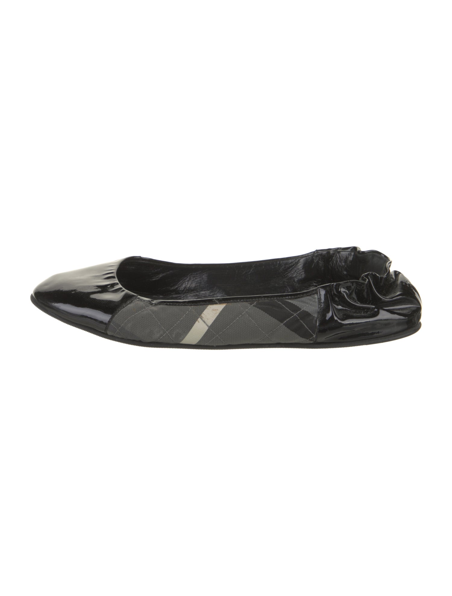 Burberry Patent Leather Printed Ballet Flats