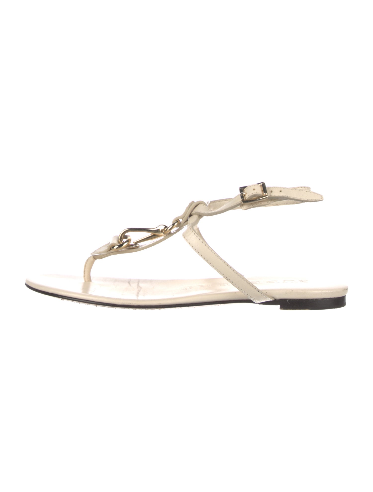 Burberry Leather T-Strap Sandals