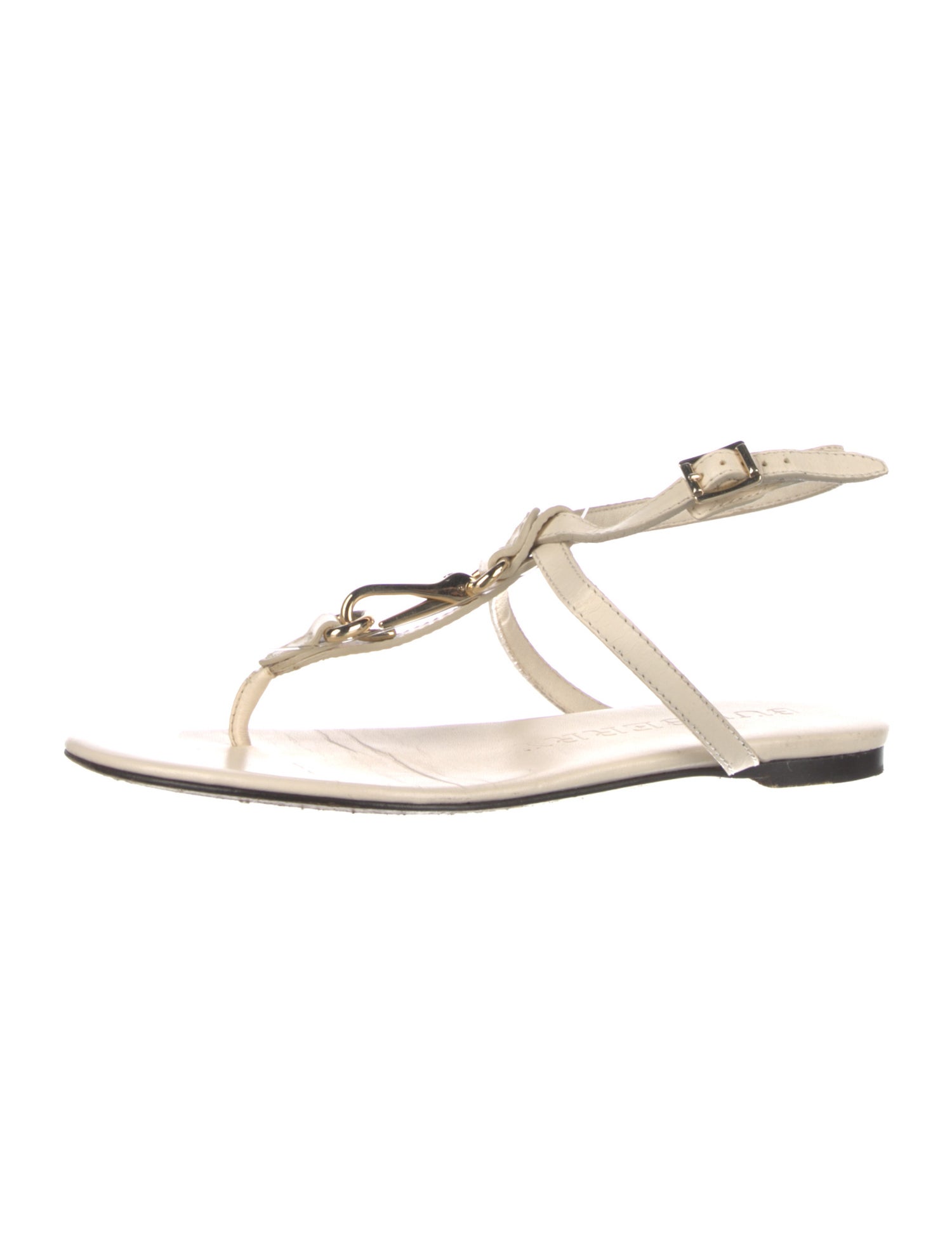 Burberry Leather T-Strap Sandals