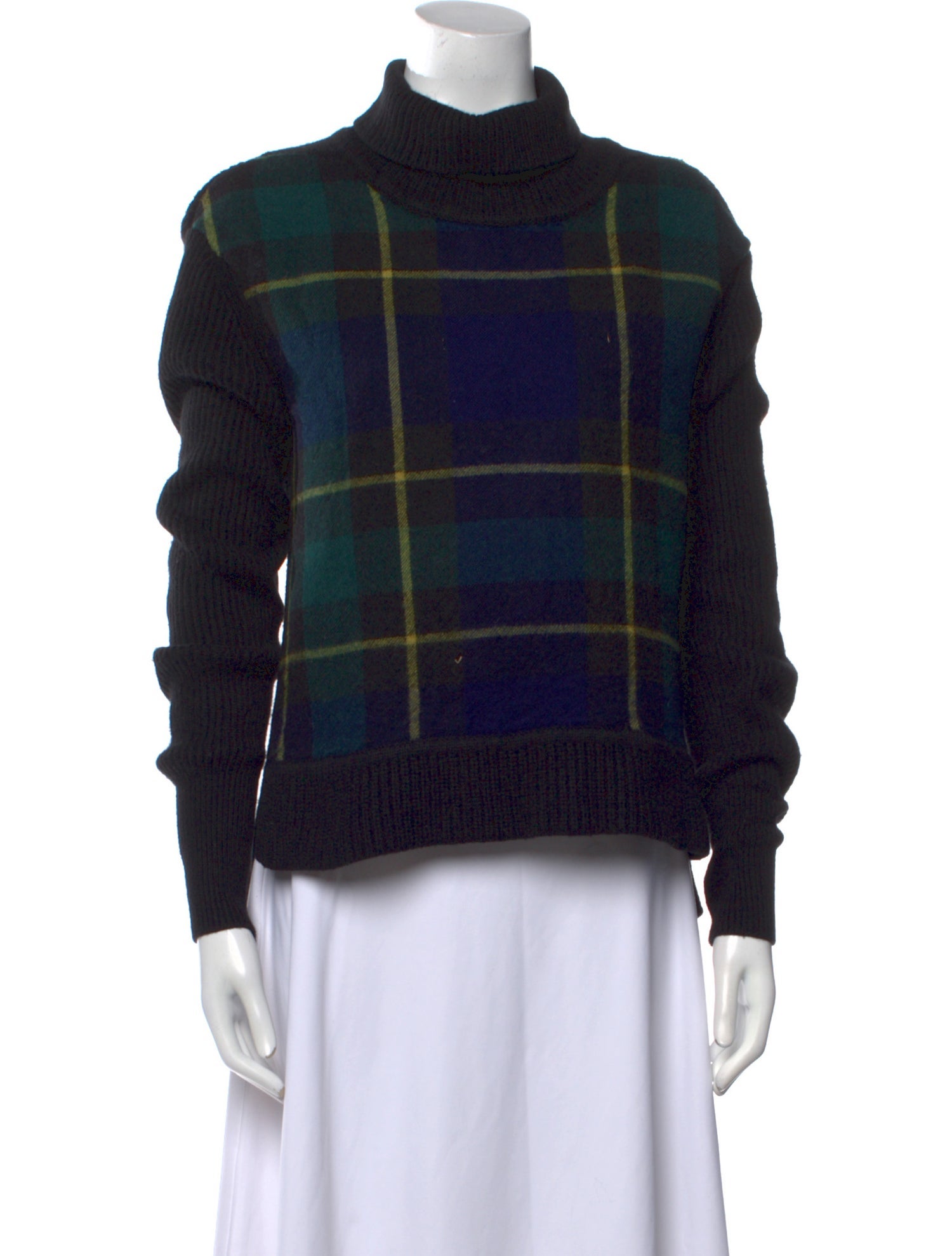 Burberry Wool Plaid Print Sweater
