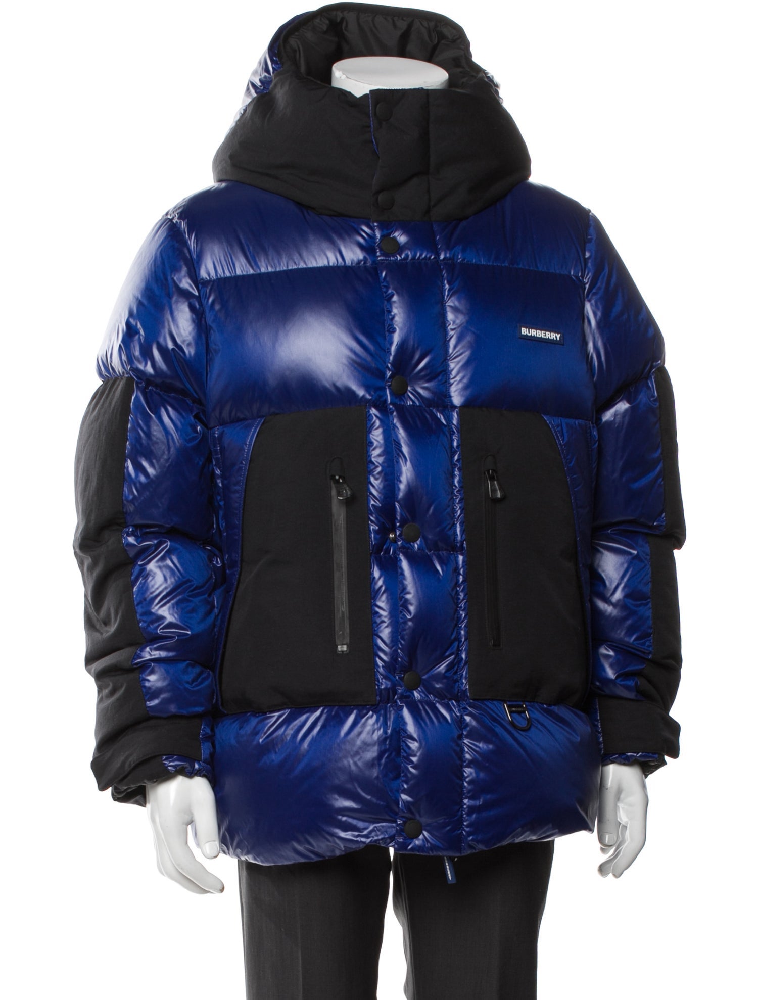 Burberry Colorblock Pattern Puffer Coat