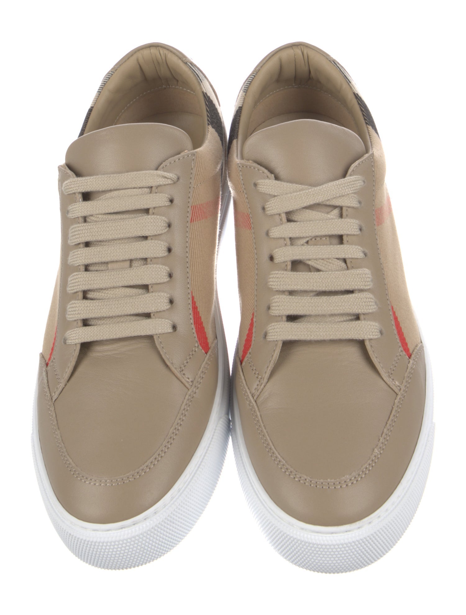 Burberry Nova Check Pattern Leather Sneakers