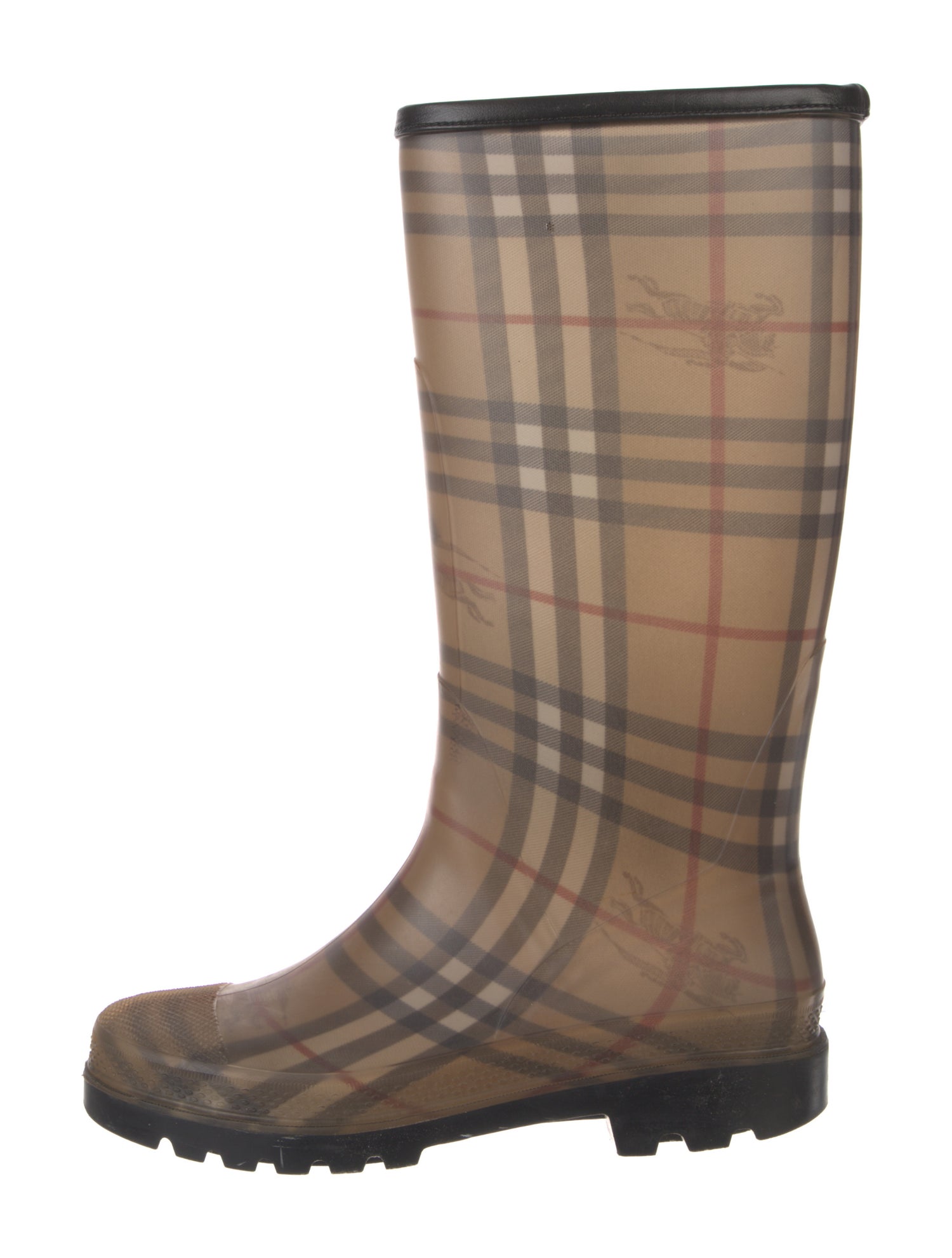 Burberry Rubber Plaid Print Rain Boots