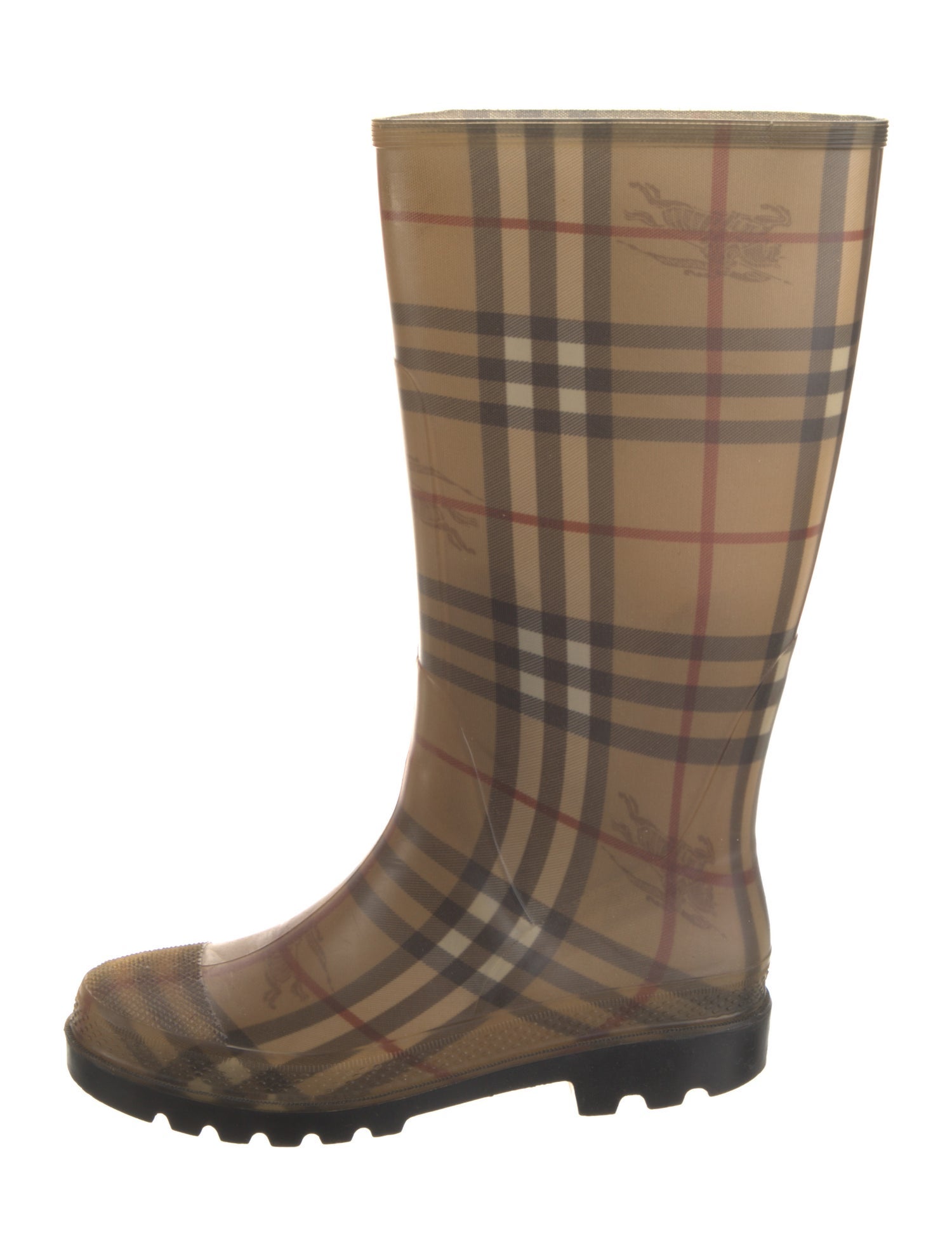 Burberry Horseferry Check Pattern Rubber Rain Boots