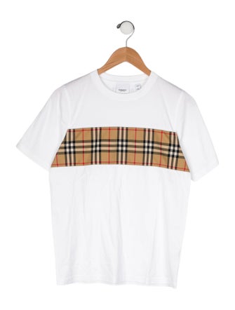 Burberry Kids' Check Patterned T-Shirt