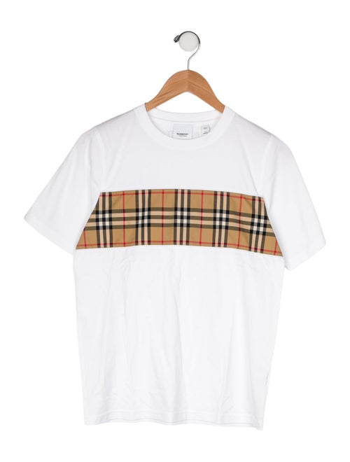 Burberry Kids' Check Patterned T-Shirt