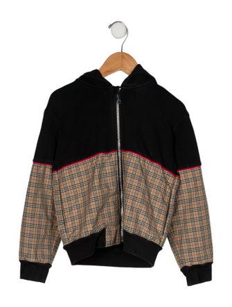 Burberry Kids' Check Patterned Hoodie