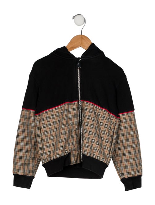 Burberry Kids' Check Patterned Hoodie
