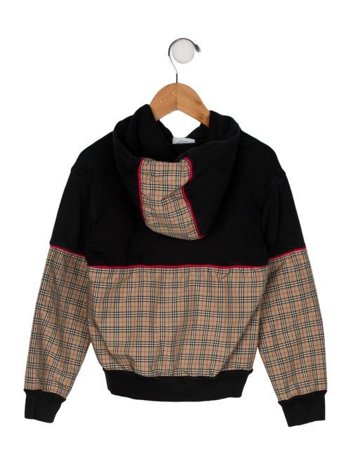 Burberry Kids' Check Patterned Hoodie