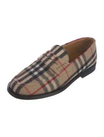 Burberry House Check Pattern Wool Loafers