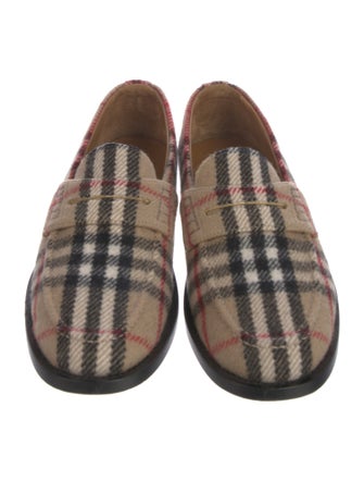 Burberry House Check Pattern Wool Loafers