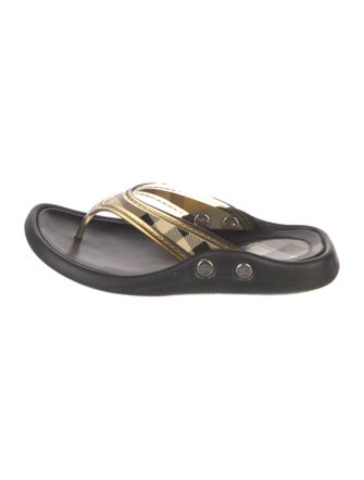 Burberry Nova Check Pattern Rubber Flip Flops