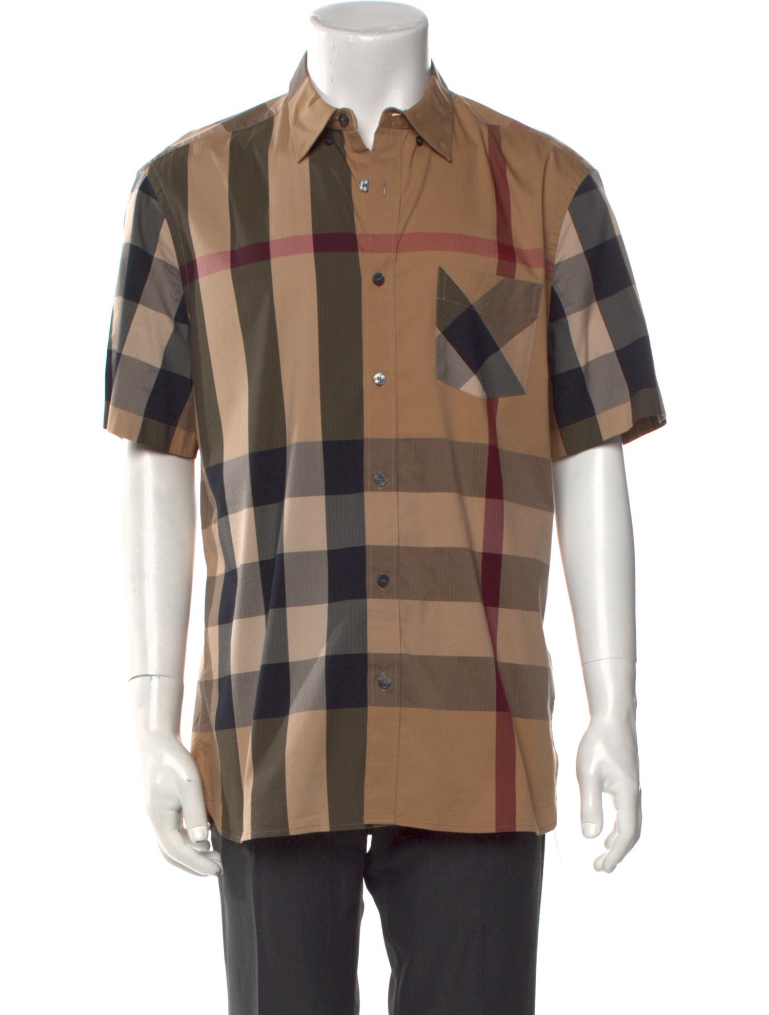 Burberry Exploded Check Pattern Short Sleeve Shirt