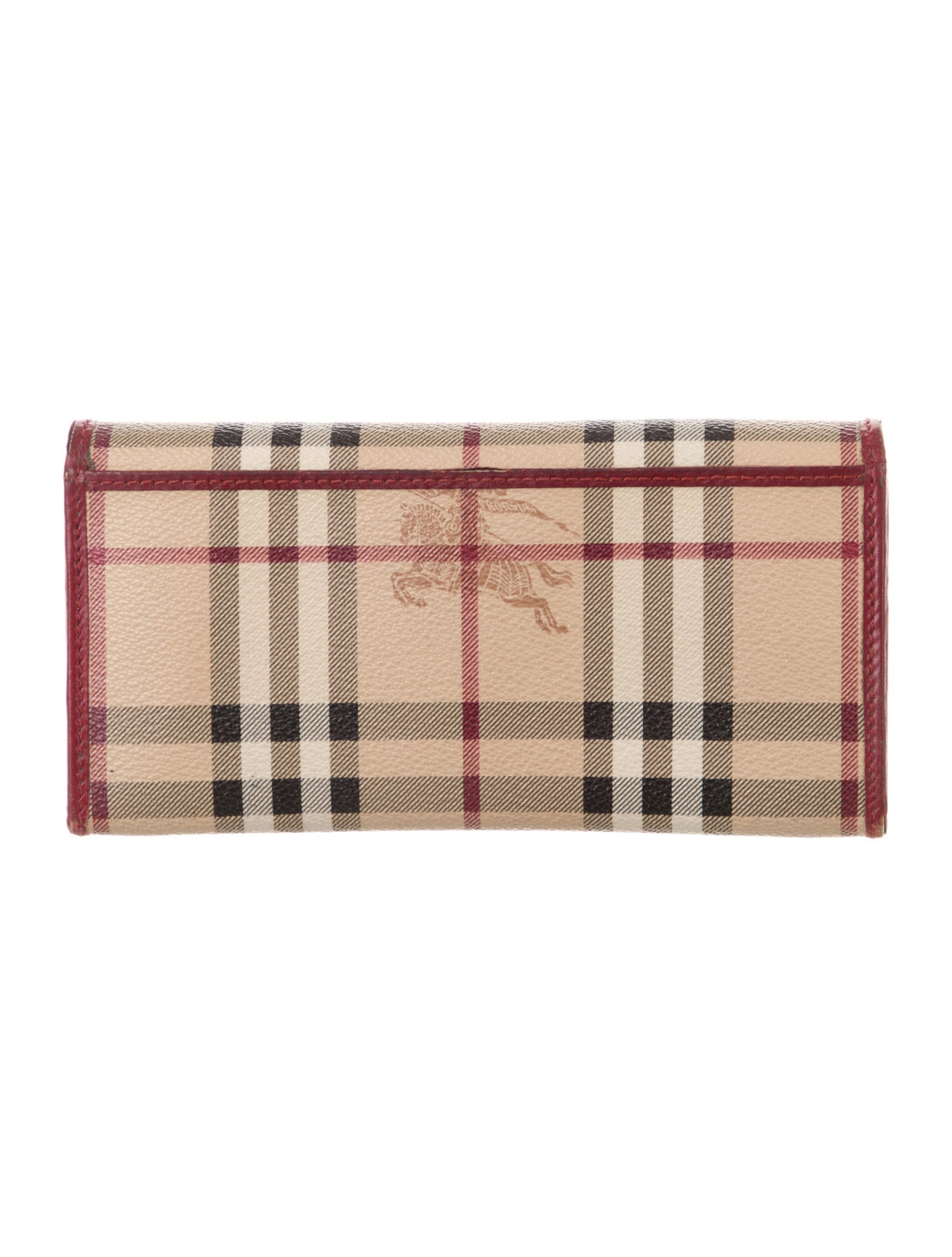 Burberry Haymarket Check Pattern Plaid Print Continental Wallet