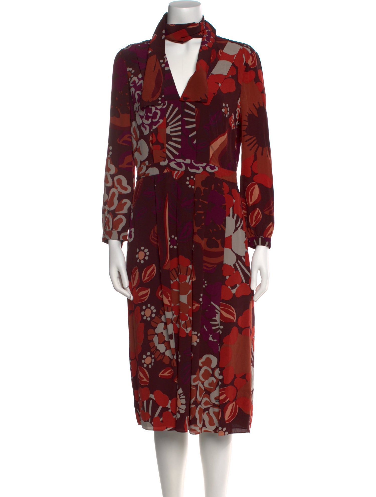 Burberry Silk Midi Length Dress