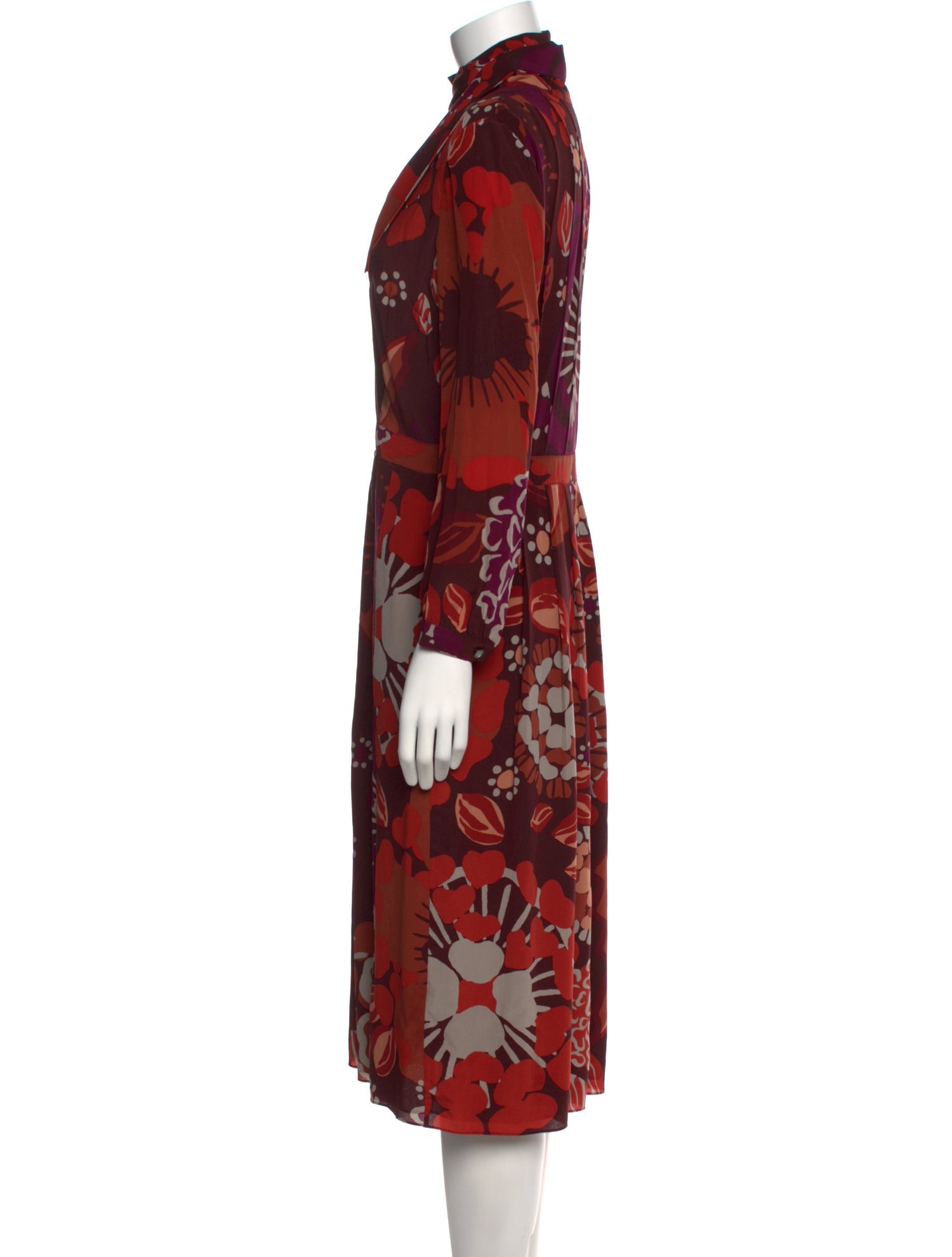 Burberry Silk Midi Length Dress