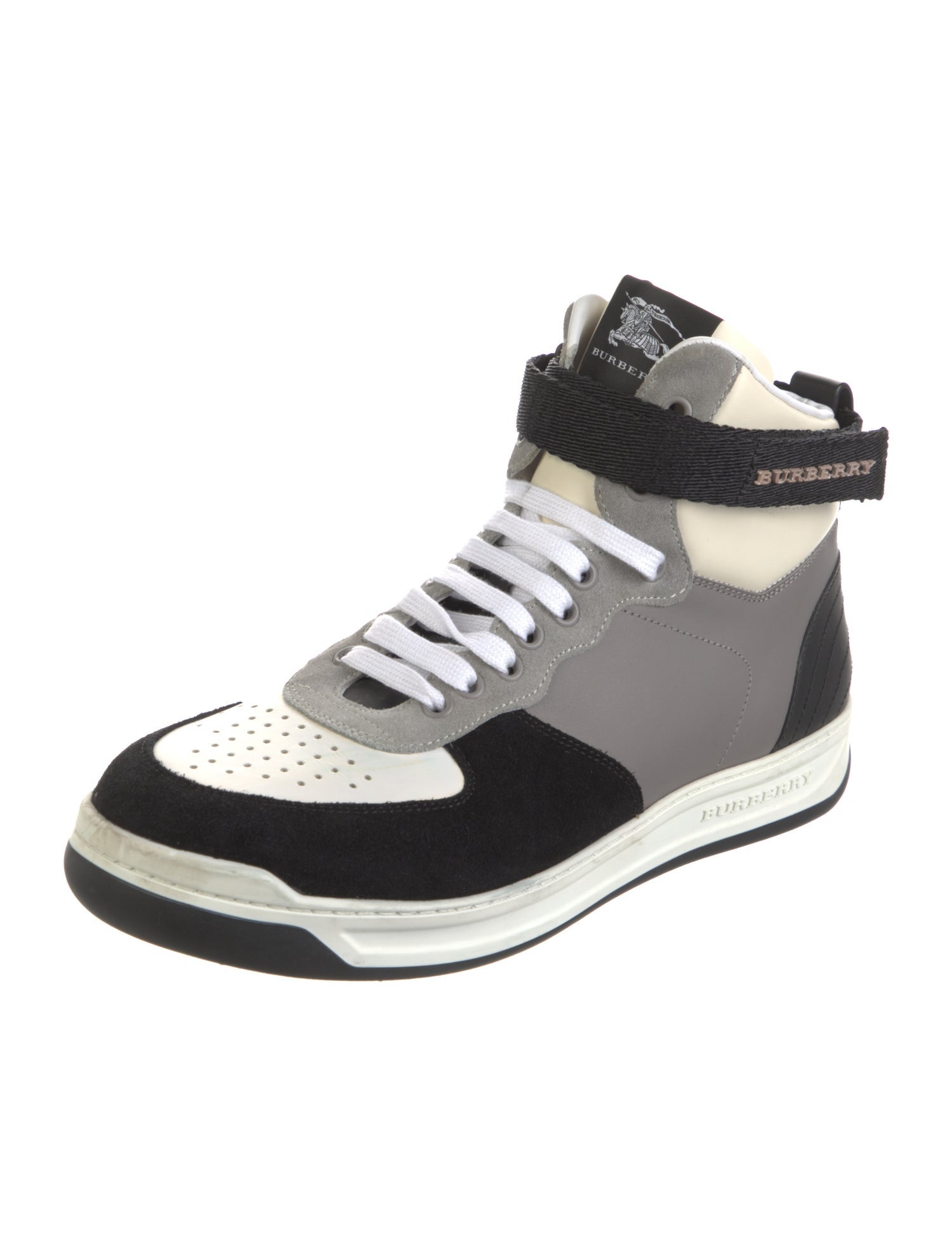 Burberry House Check Pattern Leather Sneakers