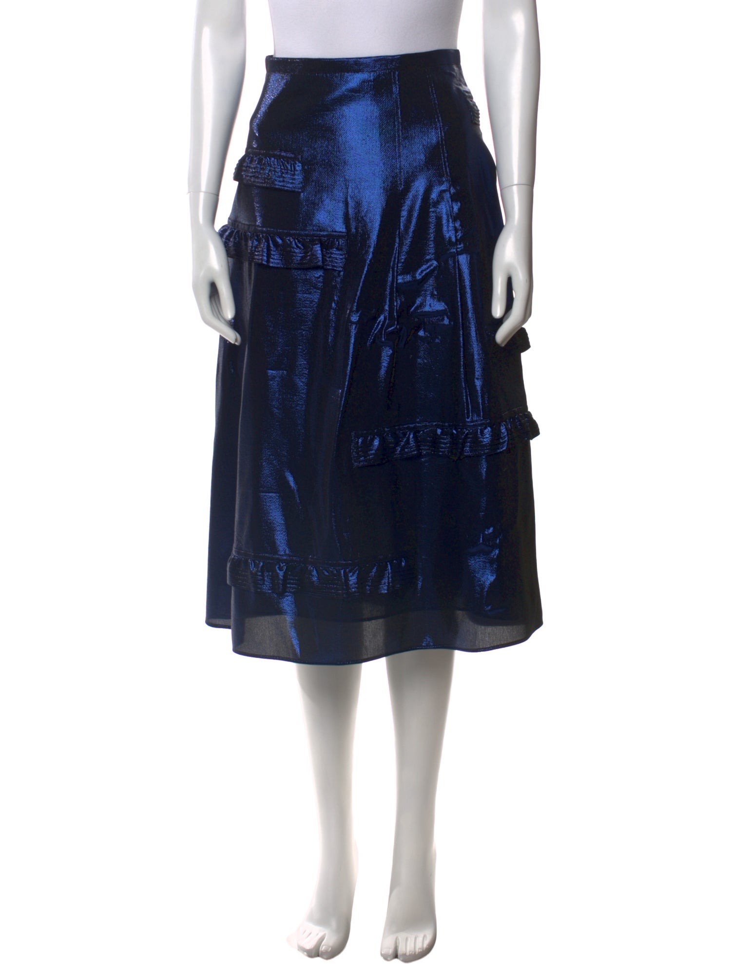 Burberry Silk Midi Length Skirt