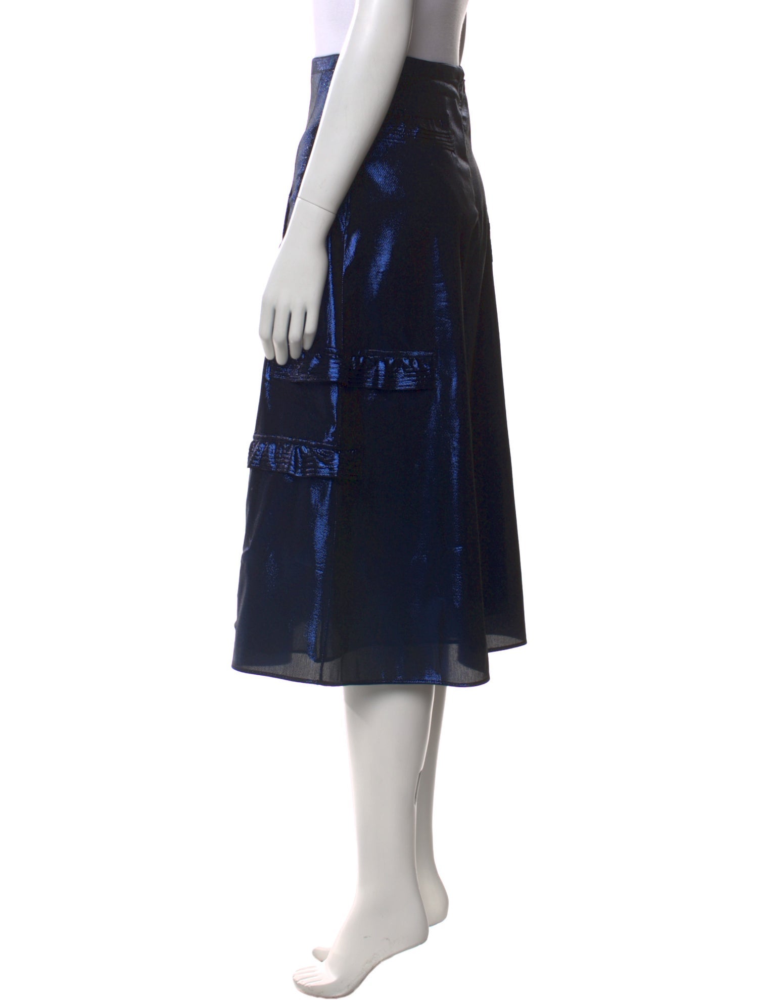 Burberry Silk Midi Length Skirt