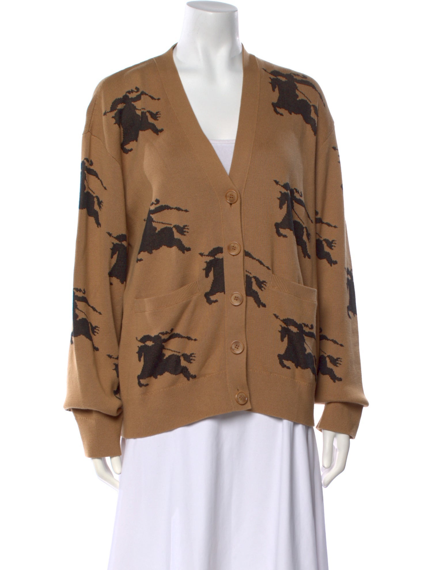 Burberry Printed V-Neck Sweater